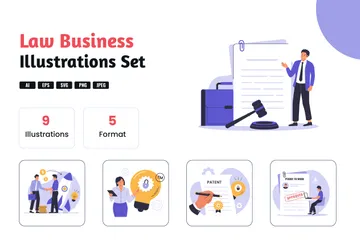 Set Of Law Business Illustration Pack