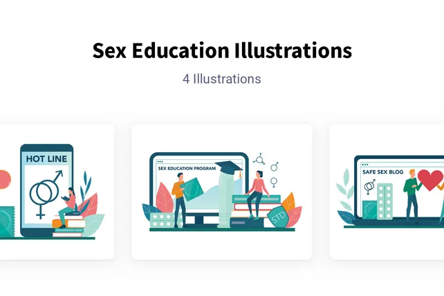 Sex Education Illustration Pack 4 People Illustrations Svg Png Eps Available
