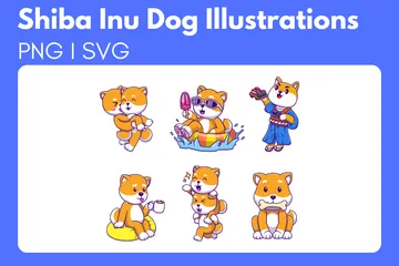 Shiba Inu Dog Illustration Pack