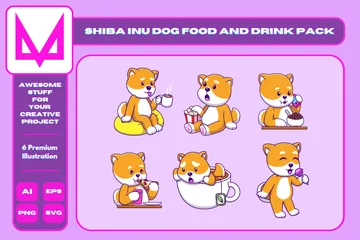 Shiba Inu Dog Illustration Pack