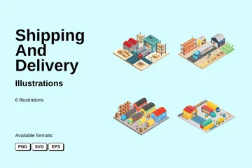 Shipping And Delivery Illustration Pack