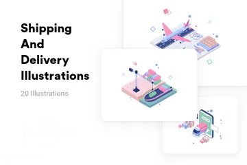 Shipping And Delivery Illustration Pack