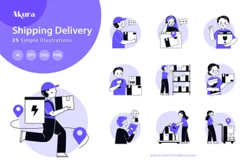Shipping & Delivery Illustration Pack