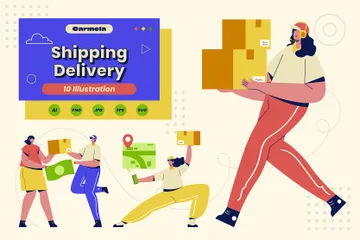 Shipping Delivery Illustration Pack