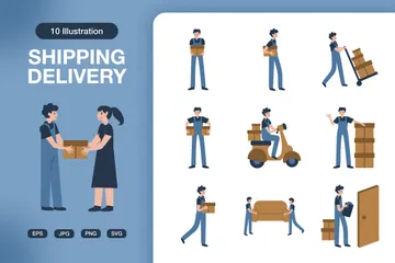 Shipping Delivery Illustration Pack