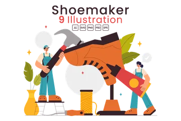 Shoemaker Profession Illustration Pack