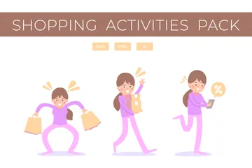 Shopping Activities Illustration Pack