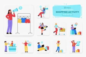 Shopping Activity Illustration Pack