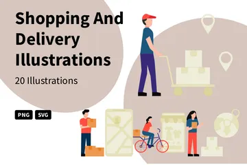 Shopping And Delivery Illustration Pack