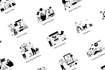 Shopping And E-Commerce Illustration Pack