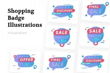 Shopping Badge Illustration Pack