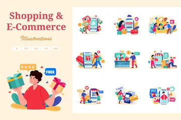 Shopping & E-Commerce Illustration Pack