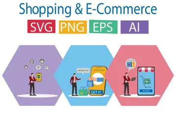 Shopping & E-Commerce Illustration Pack