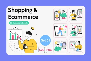 Shopping & Ecommerce Set 01 Illustration Pack