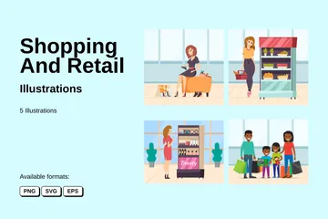 Shopping et vente au détail Illustration Pack