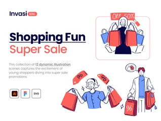 Shopping Fun Illustration Pack