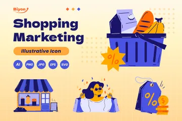 Shopping Marketing Illustration Pack