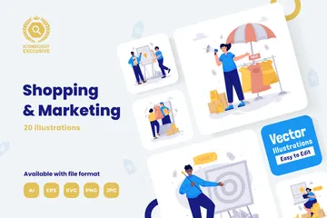 Shopping & Marketing Illustration Pack
