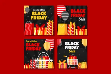 Shopping On Black Friday Illustration Pack