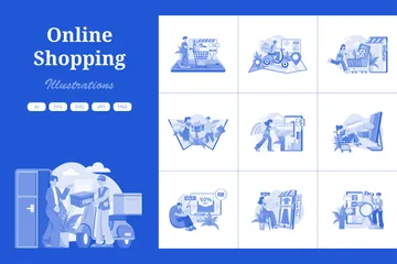 Shopping Online Illustration Pack