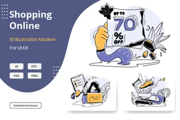 Shopping Online Illustration Pack