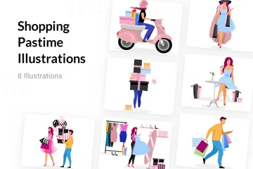 Shopping Pastime Illustration Pack