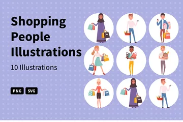 Shopping People Illustration Pack
