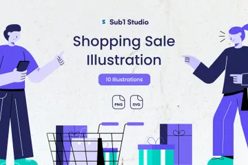 Shopping Sale Illustration Pack