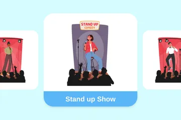 Espetáculo de stand-up Pacote de Ilustrações