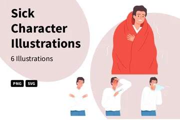 Sick Character Illustration Pack