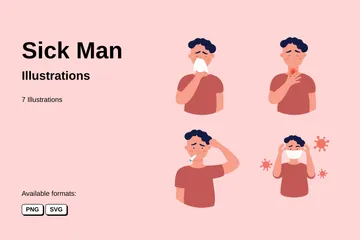 Sick Man Illustration Pack