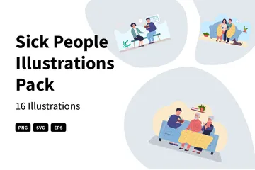 Sick People Illustration Pack