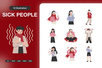 Sick People Illustration Pack