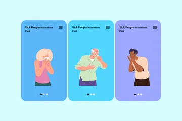 Sick People Illustration Pack