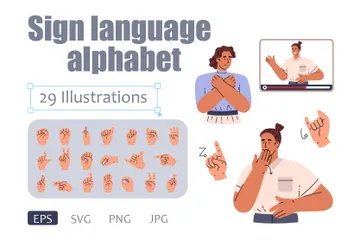 Sign Language Illustration Pack