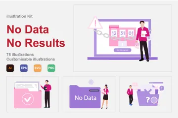 Sin datos, sin resultados Paquete de Ilustraciones