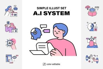 AI. Sistema Paquete de Ilustraciones