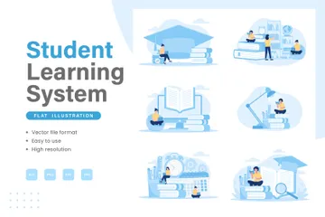 Sistema de aprendizagem do aluno Pacote de Ilustrações