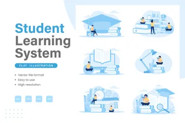 Sistema de aprendizaje estudiantil Paquete de Ilustraciones