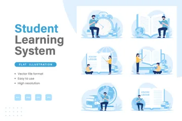 Sistema de aprendizaje estudiantil Paquete de Ilustraciones