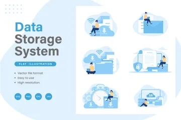 Sistema de armazenamento de dados Pacote de Ilustrações