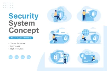Sistema de segurança de dados Pacote de Ilustrações