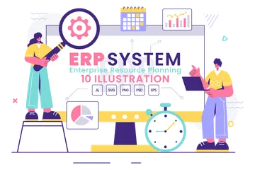 Sistema ERP Paquete de Ilustraciones