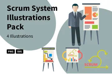 Sistema Scrum Pacote de Ilustrações