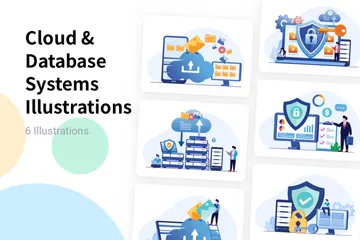 Sistemas de nube y bases de datos Paquete de Ilustraciones