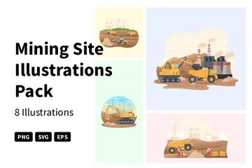 Site minier Pack d'Illustrations