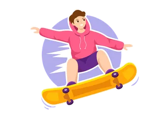 Skate Pacote de Ilustrações