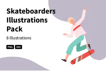 Skateboarders Illustration Pack
