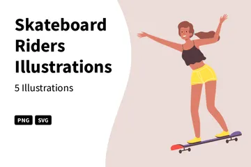 Skateboardfahrer Illustrationspack