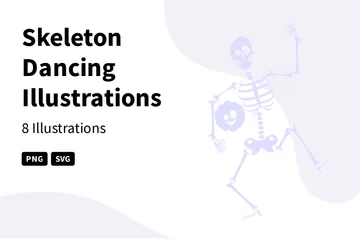 Skeleton Dancing Illustration Pack